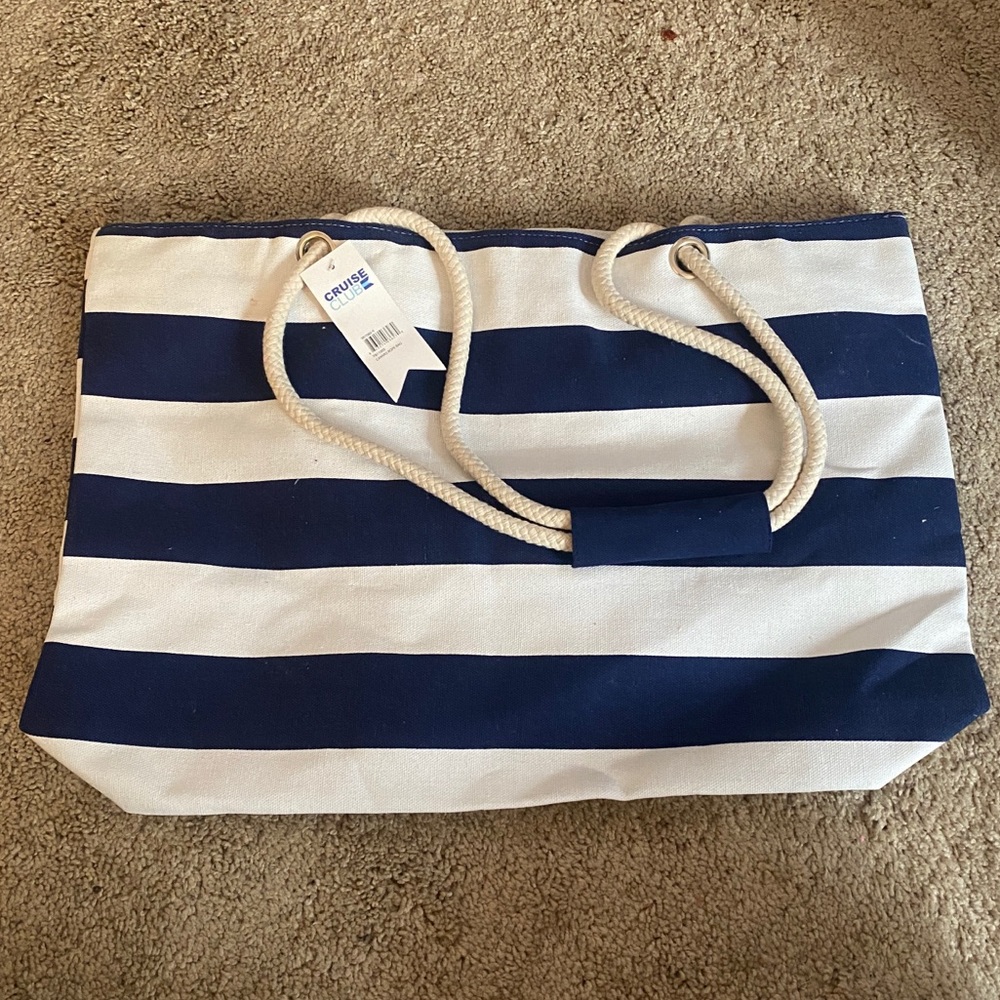 Cruise Club canvas rope beach bag - blue